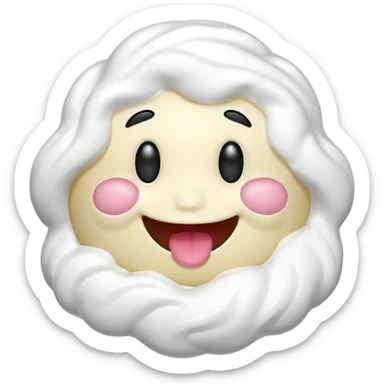 Smiley face with white stuff all over it sticker