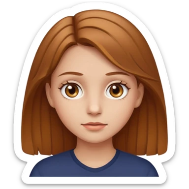 girl with light brown hair and hazel eyes sticker