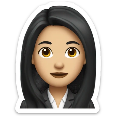 Female defense attorney with long black hair sticker