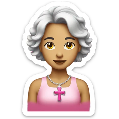 coquette pink cross sticker