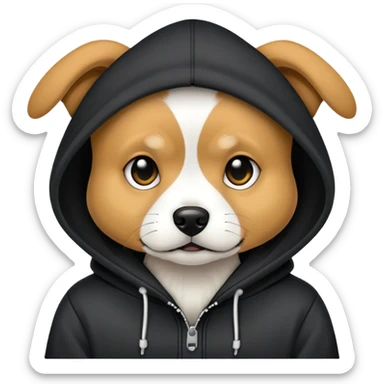 Dog wearing a hoodie emo sticker