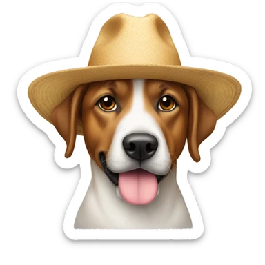 un chien avec un chapeau sticker