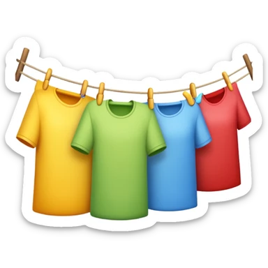 colorful laundry drying line sticker