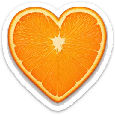 A Heart made out of an orange sticker