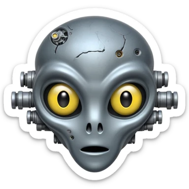 make and alien half ruined sticker