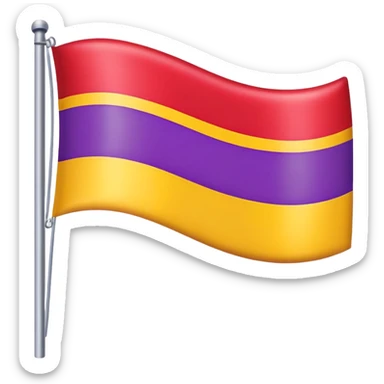 flag with three horizontal stripes, red on top, yellow in the middle, purple on the bottom sticker