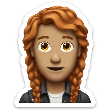 Busker with long auburn hair sticker