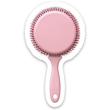light pink round hair brush, minimal design sticker