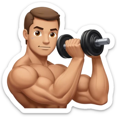 guy how to do bicep curls sticker