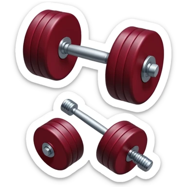 sticker de una pesa pequeña de color vino oscuro con rojo carmesí en full HD 4K sticker