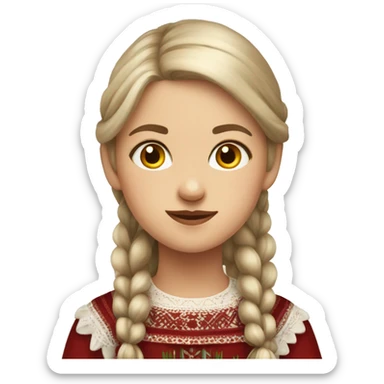 girl in latvian traditional folk costume sticker