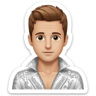 Joey McIntyre from NKOTB with light brown hair, white sequin outfit sticker