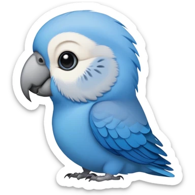 One blue parakeet and another grey parakeet  sticker