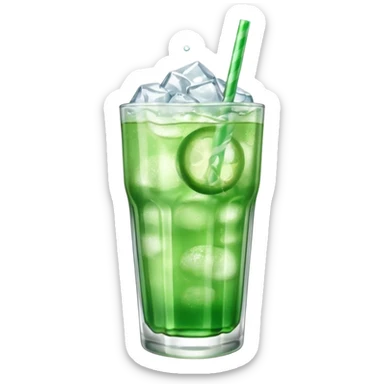Japanese cream soda green on a glass with ice

 sticker