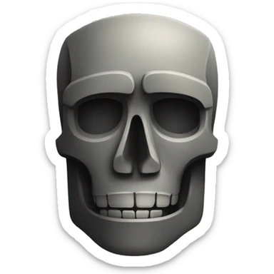 Moai skull emoji, side profile, 60% moai, 40% skull sticker