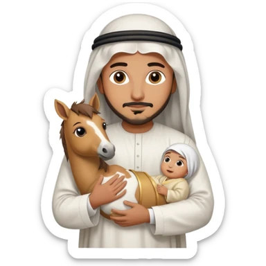 uae sheikh hoding a baby horse sticker