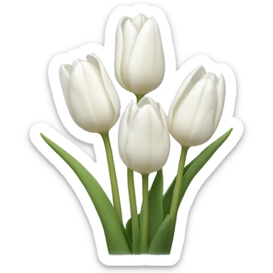 White tulips  sticker