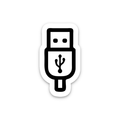 Change the cable color to blue, keep the same style and transparent background. sticker