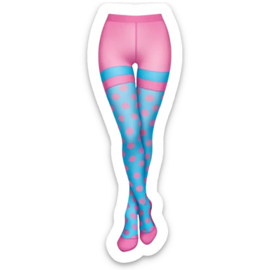 pink and blue polka dot tight sticker
