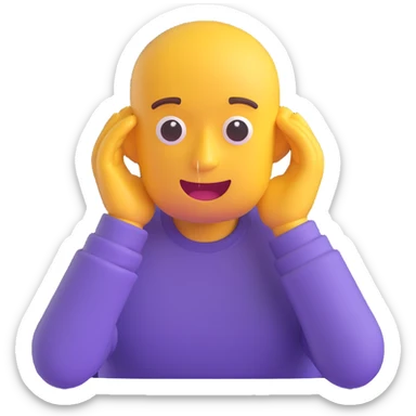 man covering his ears 3D emoji sticker