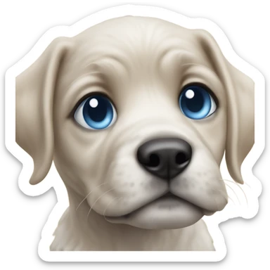 realistic blue eyed puppy portrait sticker