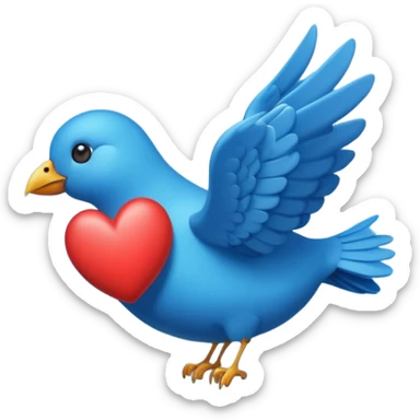 bird sky heart sticker
