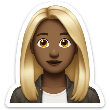 Brown shoulder length hair middle part with nose ring sticker