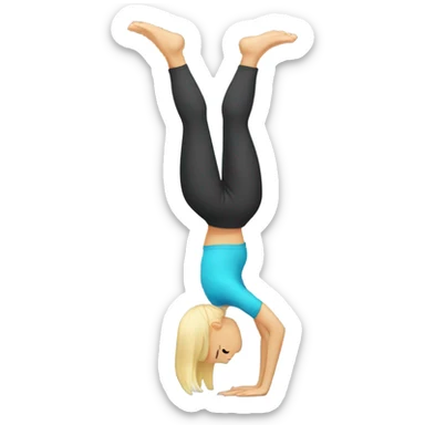 A blond girl who is doing a handstand sticker