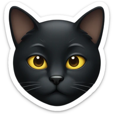 black cat face disgusted sticker