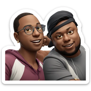 boys with earrings and glasses sticker