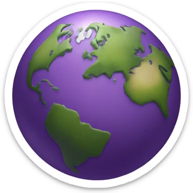 purple earth with juice on i sticker