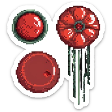 Side by side comparison of anemic pale blood cell and healthy red blood cell sticker