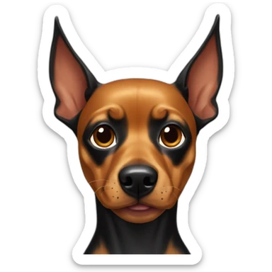 caramel-color-pinscher-dog-using-batman-mask sticker