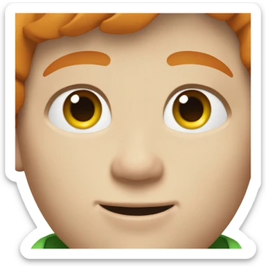 white ginger boy with green eyes sticker