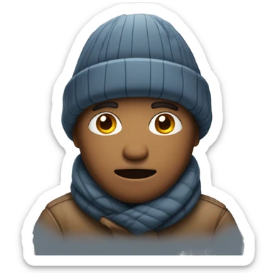 Man who is shivering cold  sticker