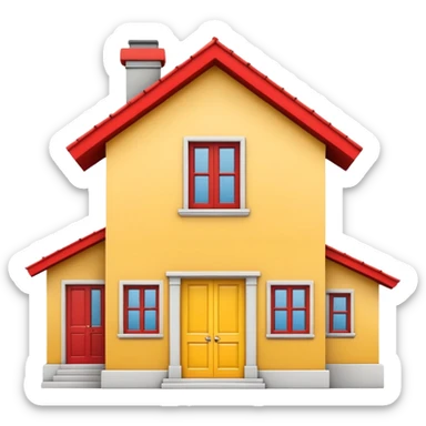 Emoji de mi marca " HM construimos" con la imagen de una casa en color amarillo  sticker