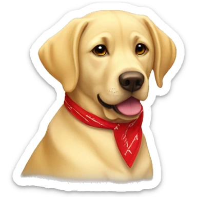 Yellow lab with a red bandanna  sticker