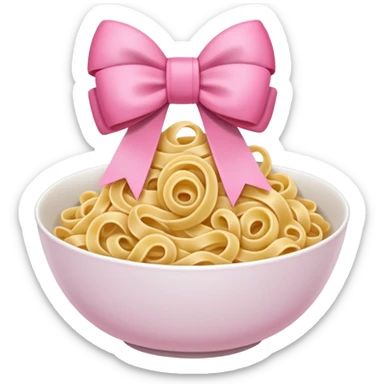 noodles with pink bow sticker