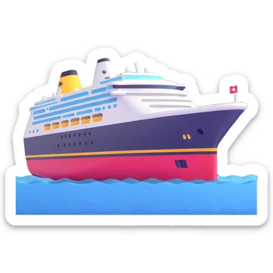 cruise ship on ocean sticker