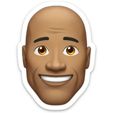 a rock with dwayne johnson face on it sticker