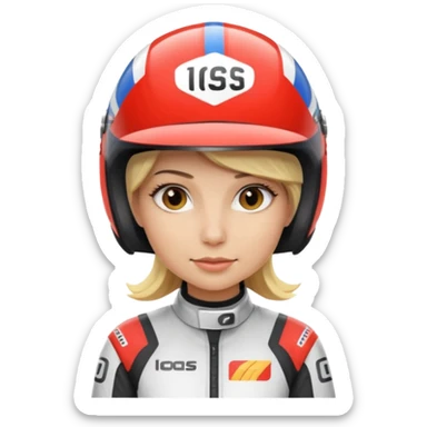 blonde woman with racing outfit sticker