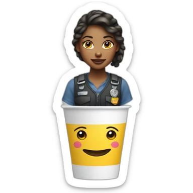 Tow girl on cup sticker