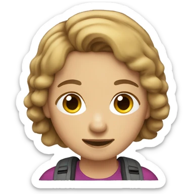 girl with light brown hair hiking sticker