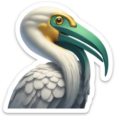 thoth egyptian god ibis head thinking sticker