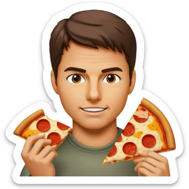 Tom Cruise eating cat pizza sticker