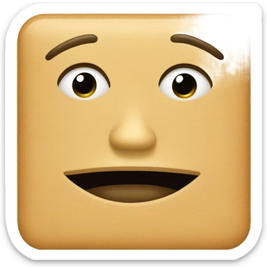 😗 with a rectangle sjape that have a 3 shape at the end coming out of the mouth sticker