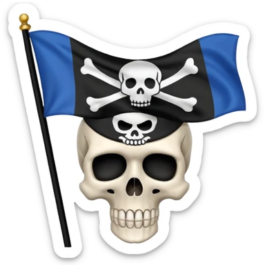 Russian Empire scull flag sticker