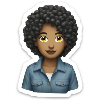 black curly hair white girl and dollars sticker