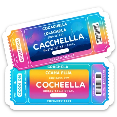 coachella music festival ticket sticker