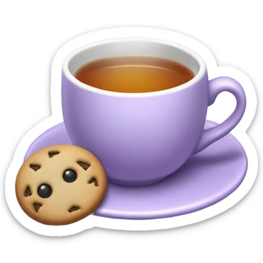 Lavander tea cup with cookie sticker